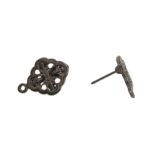 Base Brinco Losango Trabalhado 17mm Grafite – 1 Par
