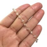 Corrente Trabalhado C/ Cristal 3mm Dourado Exclusivo – Metro - Imagem 2
