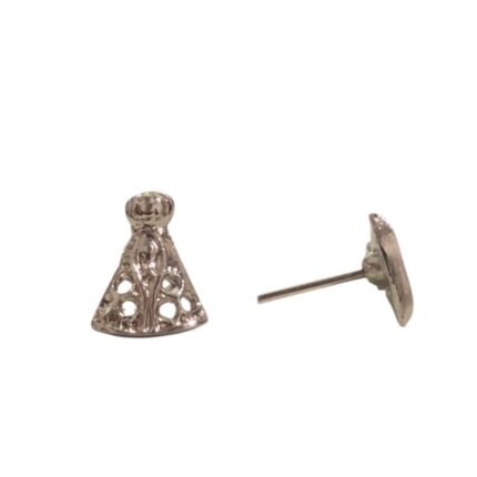 Base Brinco N.Sra Aparecida 12mm Níquel - 3 Pares