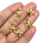 Pingente Abs Estrela Do Mar 15mm Dourado Exclusivo - 10 Unds - Imagem 3