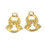 Pingente Ferradura C/ Cavalo 38mm Dourado - 1 Und - Imagem 4