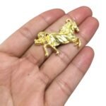 Pingente Cavelo 25x35mm Dourado - 1 Und - Imagem 3