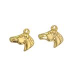 Pingente Redondo Vazado Cavalo 34mm Dourado - 1 Und