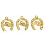 Pingente Ferradura C/ Chapéu 28mm Dourado - 1 Und