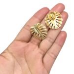 Broche Folha Costela Adão 25mm Dourado – 1 Und - Imagem 2