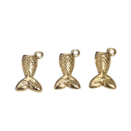 Pingente Cauda Sereia 17mm Dourado - 1 Und