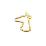 Pingente Cabeça Cavalo Vazado 29mm Dourado - 1 Und - Imagem 4