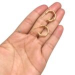Base Brinco Argola Trabalhado 24mm Dourado - 1 Par - Imagem 2