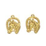 Pingente Cabeça De Cavalo Vazado 35mm Dourado - 1 Und