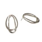 Base Brinco Oval Dupla Vazado 32mm Níquel – 1 Par
