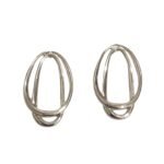 Base Brinco Oval Dupla Vazado 32mm Níquel – 1 Par - Imagem 4