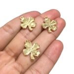 Pingente Trevo 4 Folhas 20mm Dourado - 1 Und - Imagem 3