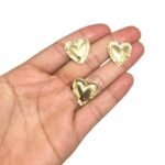 Pingente Coração Duplo 18mm Dourado - 1 Und - Imagem 3