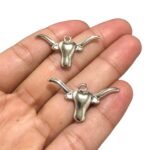 Pingente Cabeça De Boi 18x34mm Níquel - 1 Und - Imagem 3