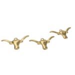 Pingente Cabeça De Boi 18x34mm Dourado - 1 Und - Imagem 4