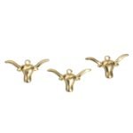 Pingente Cabeça De Boi 18x34mm Dourado - 1 Und