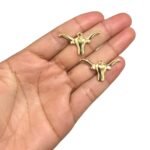 Pingente Cabeça De Boi 18x34mm Dourado - 1 Und - Imagem 2