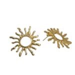Base Brinco Sol Liso 30mm Dourado - 1 Par
