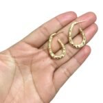 Base Brinco Argola Oval 30mm Dourado - 1 Par - Imagem 2