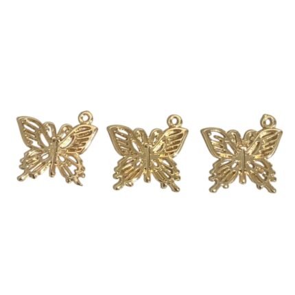 Pingente Borboleta Vazada 18mm Dourado - 1 Und
