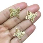 Pingente Borboleta Vazada 18mm Dourado - 1 Und - Imagem 3