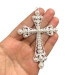 Pingente Cruz C/ Pérola  10cm Níquel – 1 Und - Imagem 4