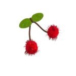 Aplique Cereja C/ Fio Lurex 5cm – 1 Und