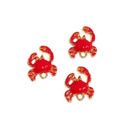 Pingente Caranguejo C/ Resina 17mm Dourado – 1 Und