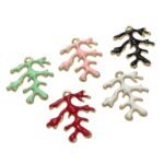 Pingente Coral Marinho C/ Resina 29mm Dourado – 1 Und - Imagem 3