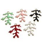 Pingente Coral Marinho C/ Resina 29mm Dourado – 1 Und