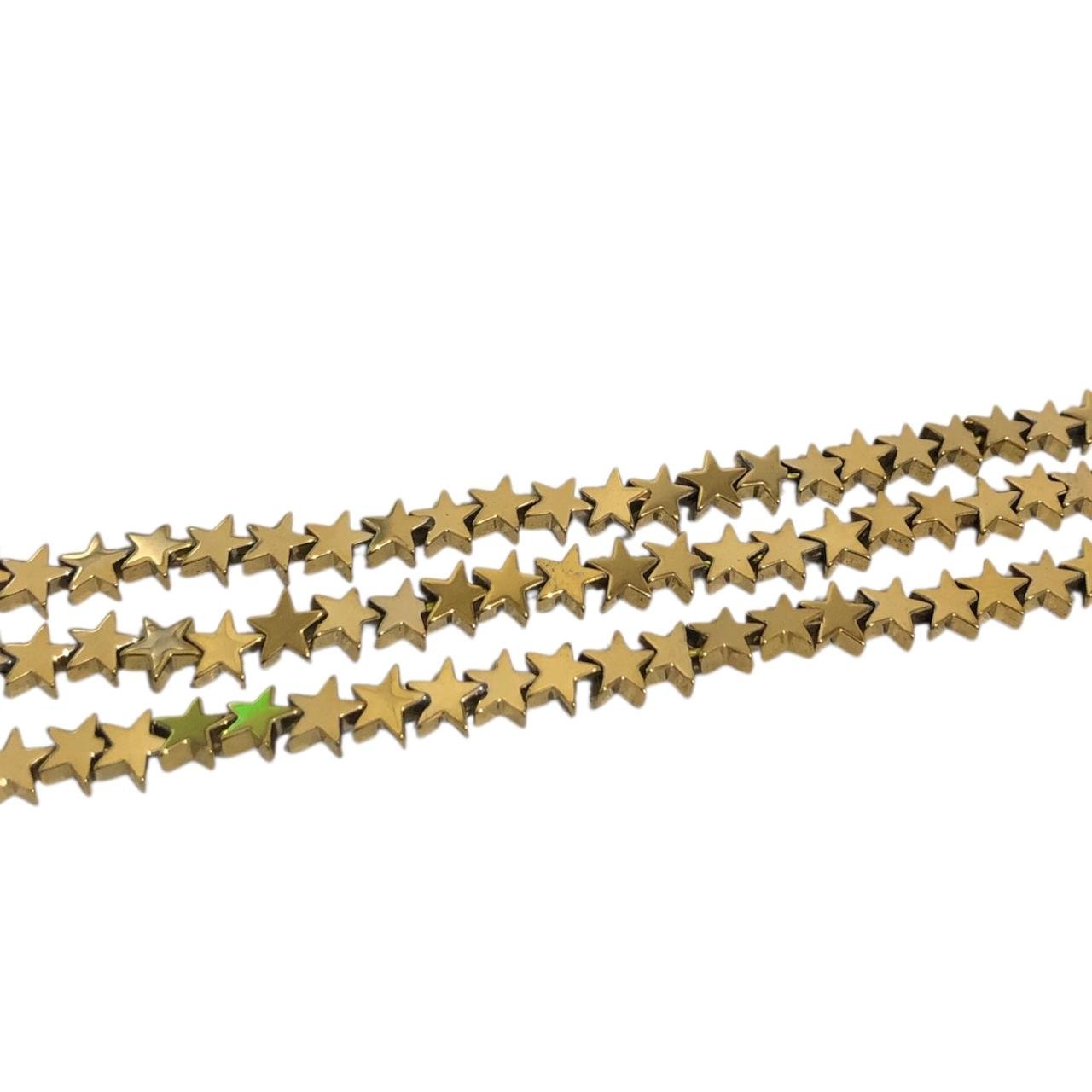 WhatsApp Image 2026-08-17 at 10.10.43 (1) Fio Hematita Estrela 6mm Dourado – 1 Fio - Imagem 1