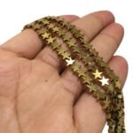 Fio Hematita Estrela 6mm Dourado – 1 Fio - Imagem 3