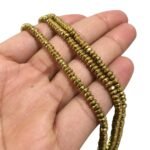 Fio Hematita Rondela 4mm Dourado – 1 Fio - Imagem 5