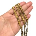 Fio Hematita Estrela 8mm Dourado – 1 Fio - Imagem 2