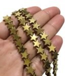 Fio Hematita Estrela 8mm Dourado – 1 Fio - Imagem 3