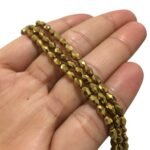 Fio Hematita Sextavado 3x6mm Dourado – 1 Fio - Imagem 3