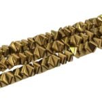 Fio Hematita 3x6mm Dourado – 1 Fio