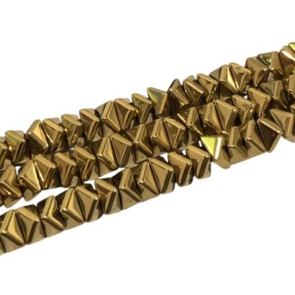 Fio Hematita 3x6mm Dourado – 1 Fio