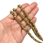 Fio Hematita 3x6mm Dourado – 1 Fio - Imagem 2