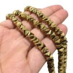 Fio Hematita 3x6mm Dourado – 1 Fio - Imagem 3