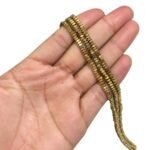 Fio Hematita 4mm Dourado - 1 Fio - Imagem 2