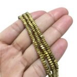 Fio Hematita 4mm Dourado - 1 Fio - Imagem 3
