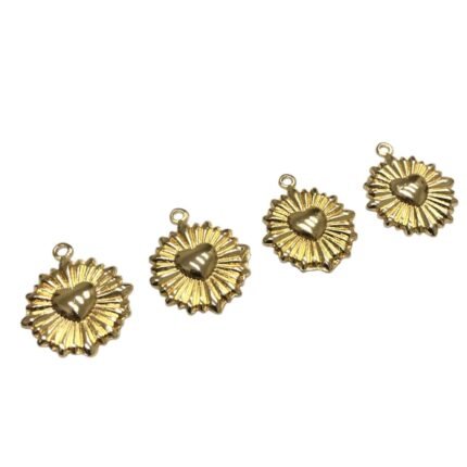 Pingente Sagrado Coração 20mm Dourado - 1 Und