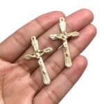 Pingente Cruz Trabalhado 40mm Dourado – 1 Und - Imagem 3