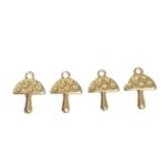 Pingente Cogumelo C/ Coração 18mm Dourado– 1 Und