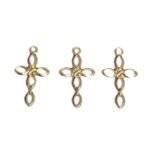Pingente Cruz Entrelaçada 25mm Dourado - 1 Und - Imagem 5