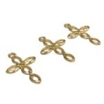 Pingente Cruz Entrelaçada 25mm Dourado - 1 Und