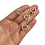 Pingente Coração Vazado 14,5mm Dourado – 1 Und - Imagem 2