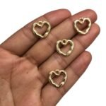 Pingente Coração Vazado 14,5mm Dourado – 1 Und - Imagem 3