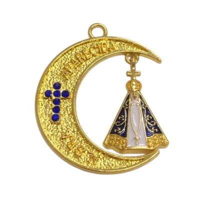 Pingente Lua C/ N. Sra Aparecida 48mm Dourado - 1 Und